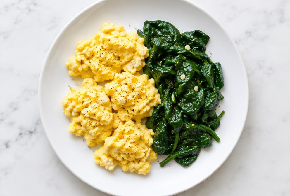 3 eggs & spinach