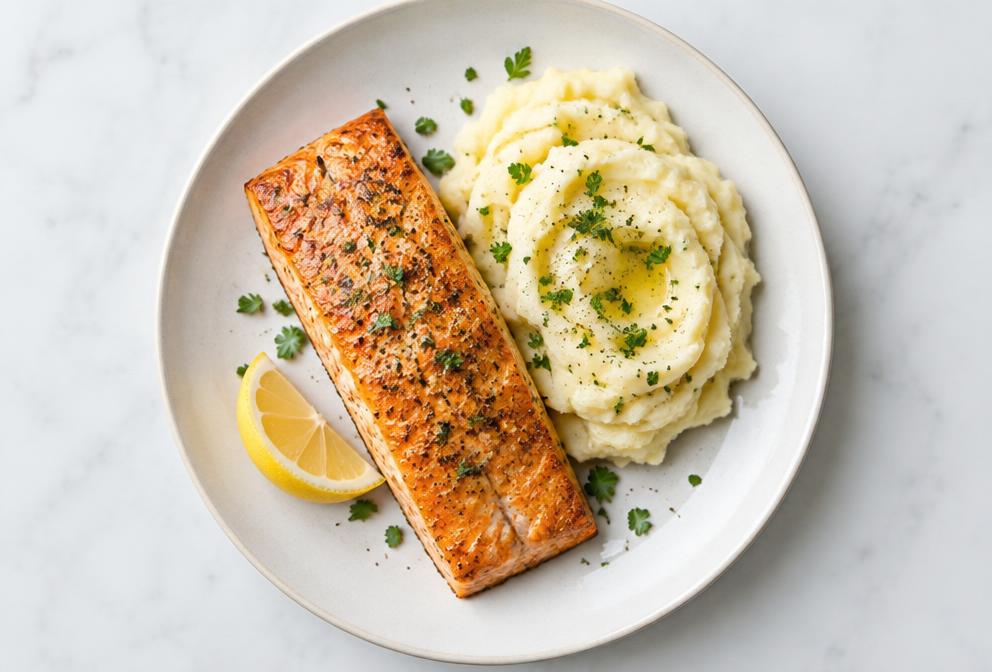 Salmon & mashed potato